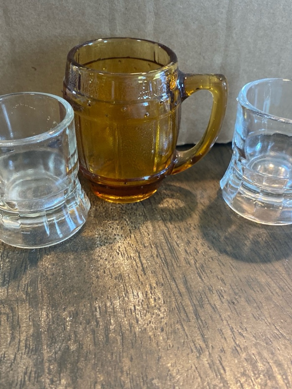 Amber Glass Mini Beer Mug Shot Glass - Home Dining